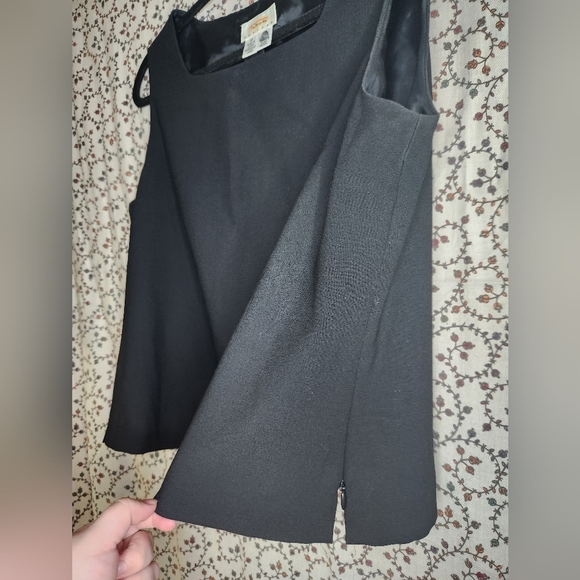 Black Talbots Square Neckline Zip-Up Side Top - Picture 3 of 6